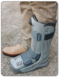 After your cast is removed your doctor may have you use a walking boot to recover from sesamoiditis surgery.