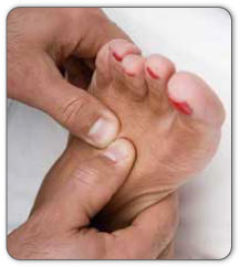 Foot massage can help reduce pain and improve blood flow.